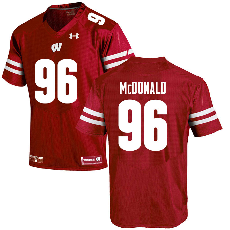 Wisconsin Badgers Men's #96 Cade McDonald NCAA Under Armour Authentic Red College Stitched Football Jersey CP40X73LU
